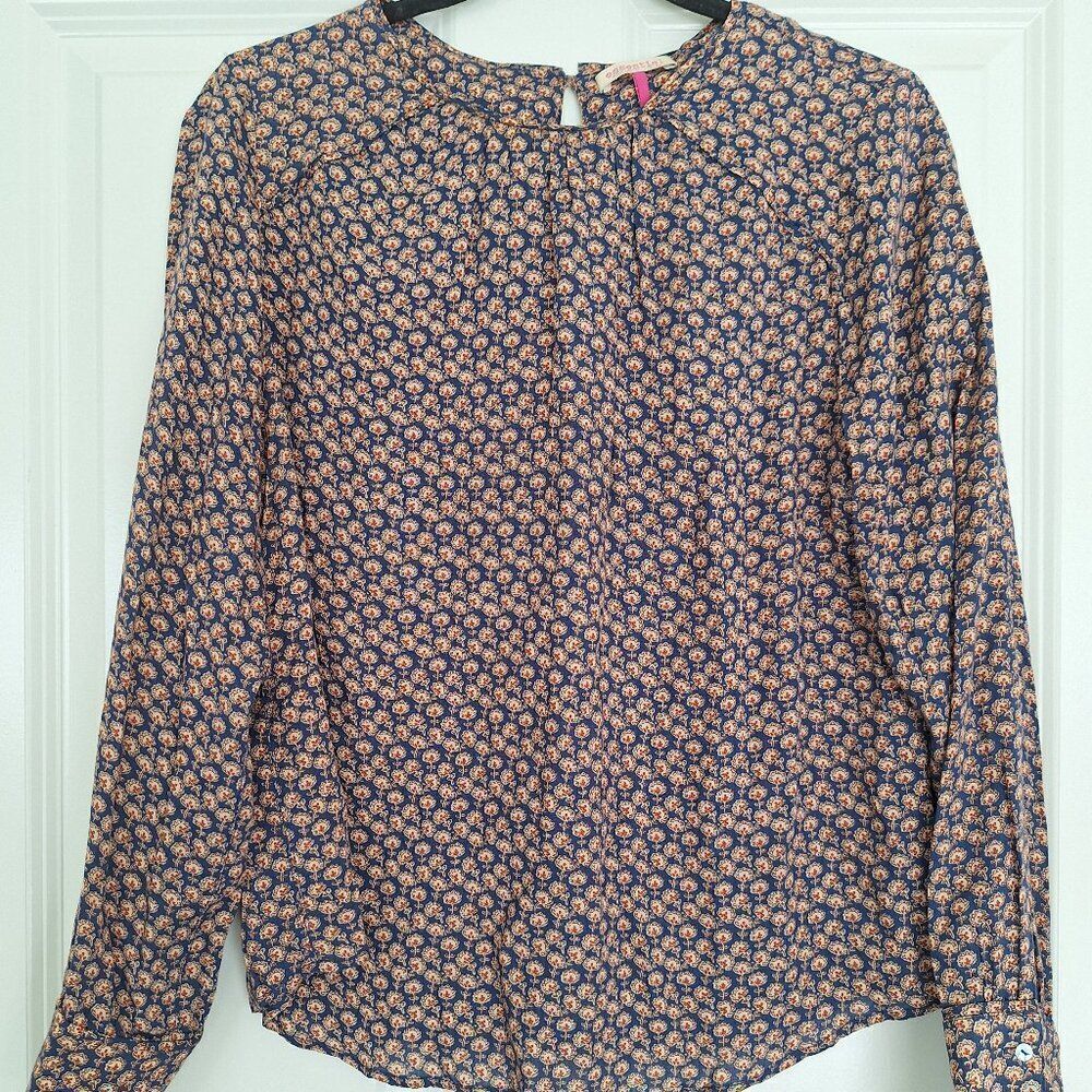 Essentiel Blue Brown‎ long sleeve Top size L
